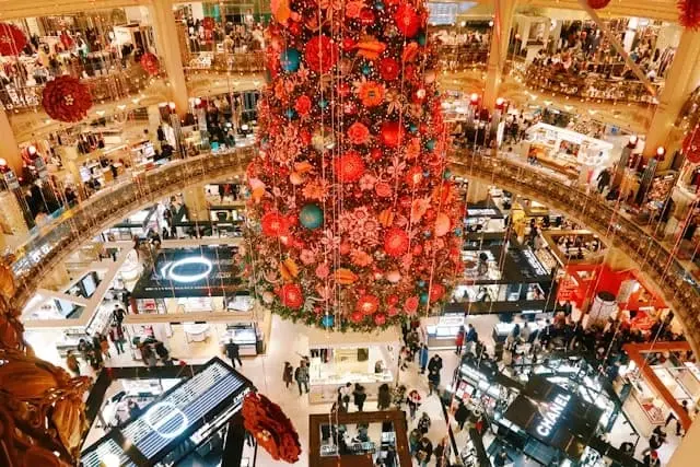 Žena s nákupnými taškami – stres z vianočného zhonu