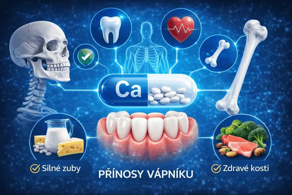 Vápník je důležitý pro pevnost zubů a zdravý stav zubní skloviny