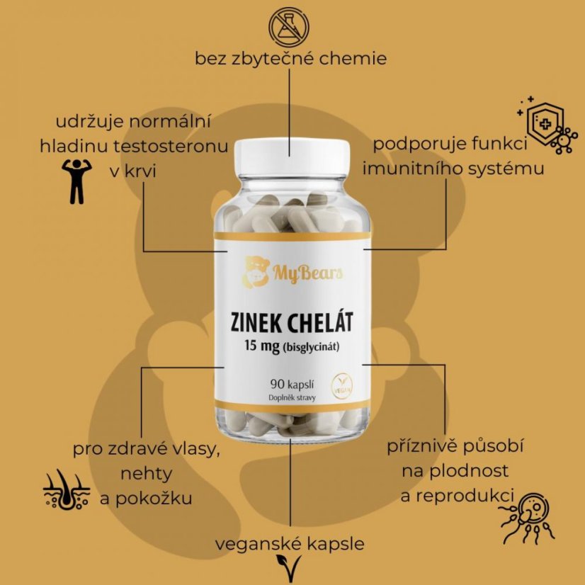 Zinek chelát 15 mg (bisglycinát)
