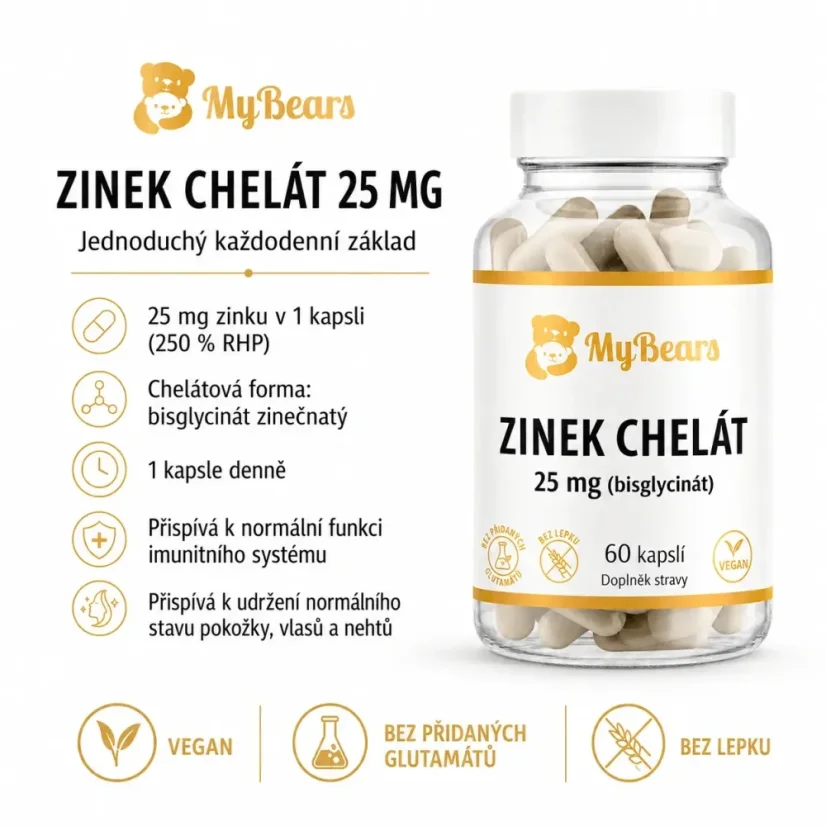 Zinek chelát 25 mg (bisglycinát)