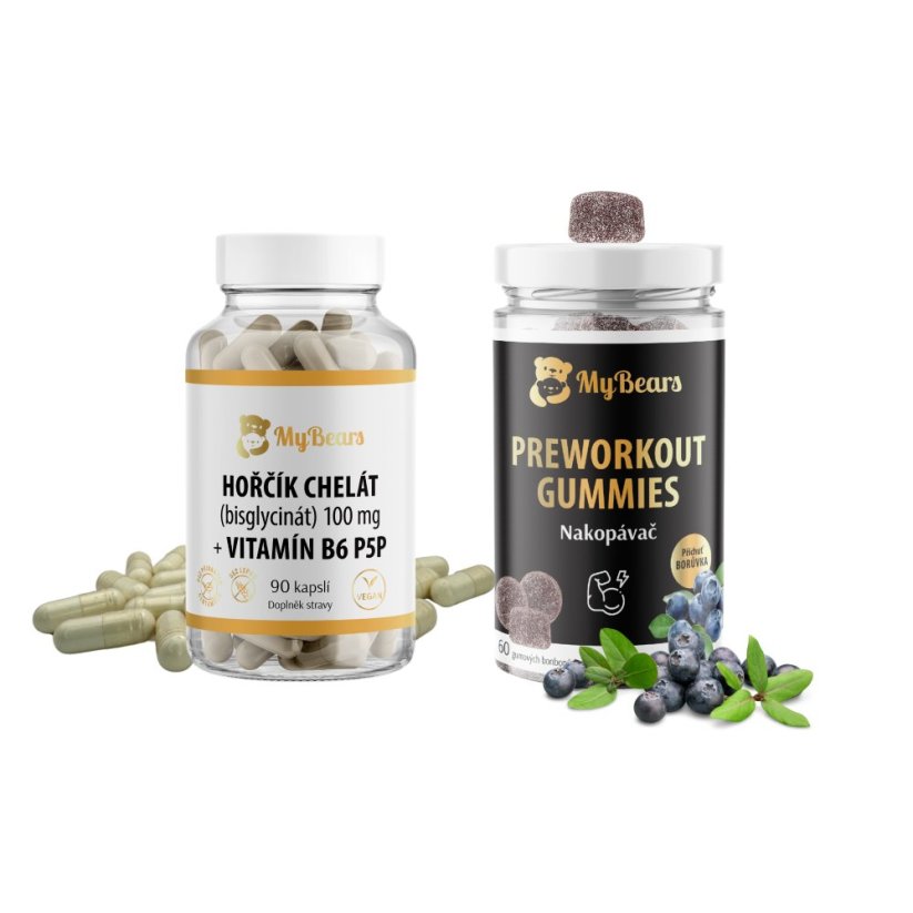 Balíček Fyzická výkonnosť - vegánske kapsule & gumové medvedíky