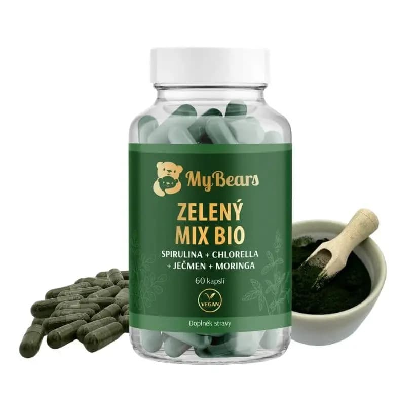 Zelený mix BIO MyBears ze zelených superpotravin
