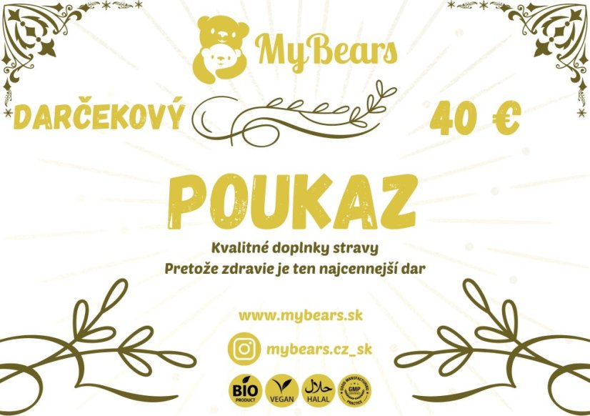 Darčekový poukaz MyBears v hodnote 40 €