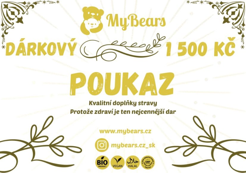 Dárkový poukaz MyBears v hodnotě 1 500 Kč