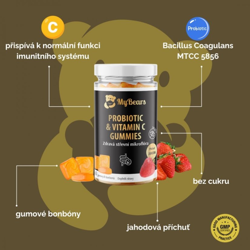 Gumené medvedíky Zdravá črevná mikroflóra - probiotiká