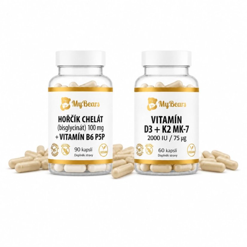 MyBears Výhodný balíček Harmonie s hořčíkem, vitamínem B6, D3 a K2