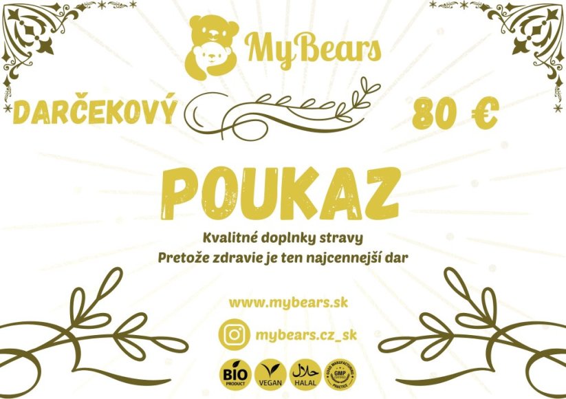 MyBears Darčekový elektronický poukaz 80 €