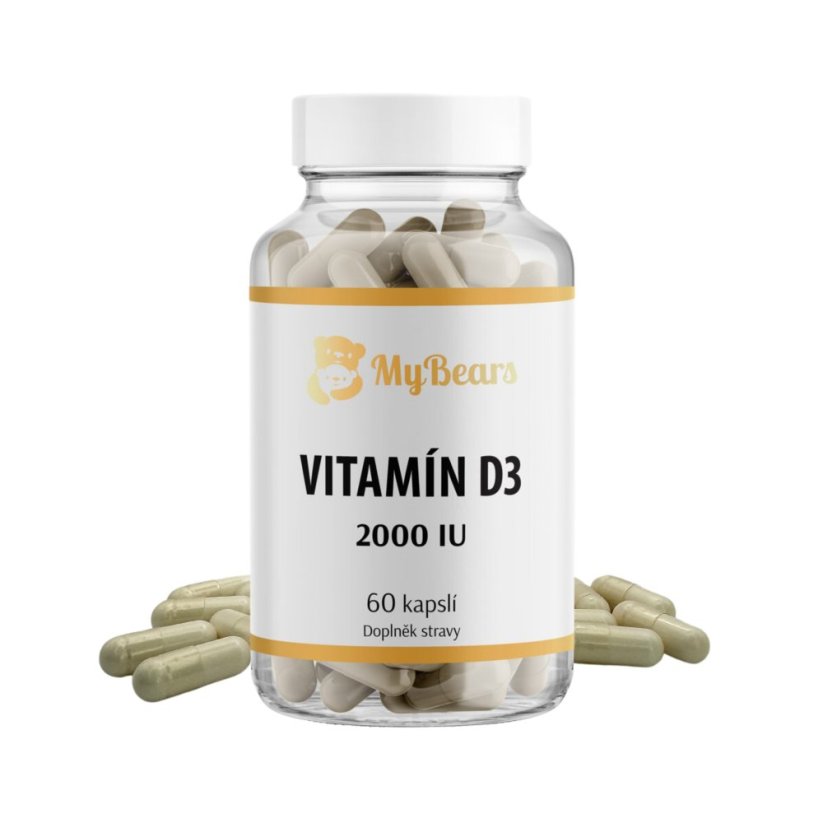 Vitamín D3 2000 IU - 60 kapslí