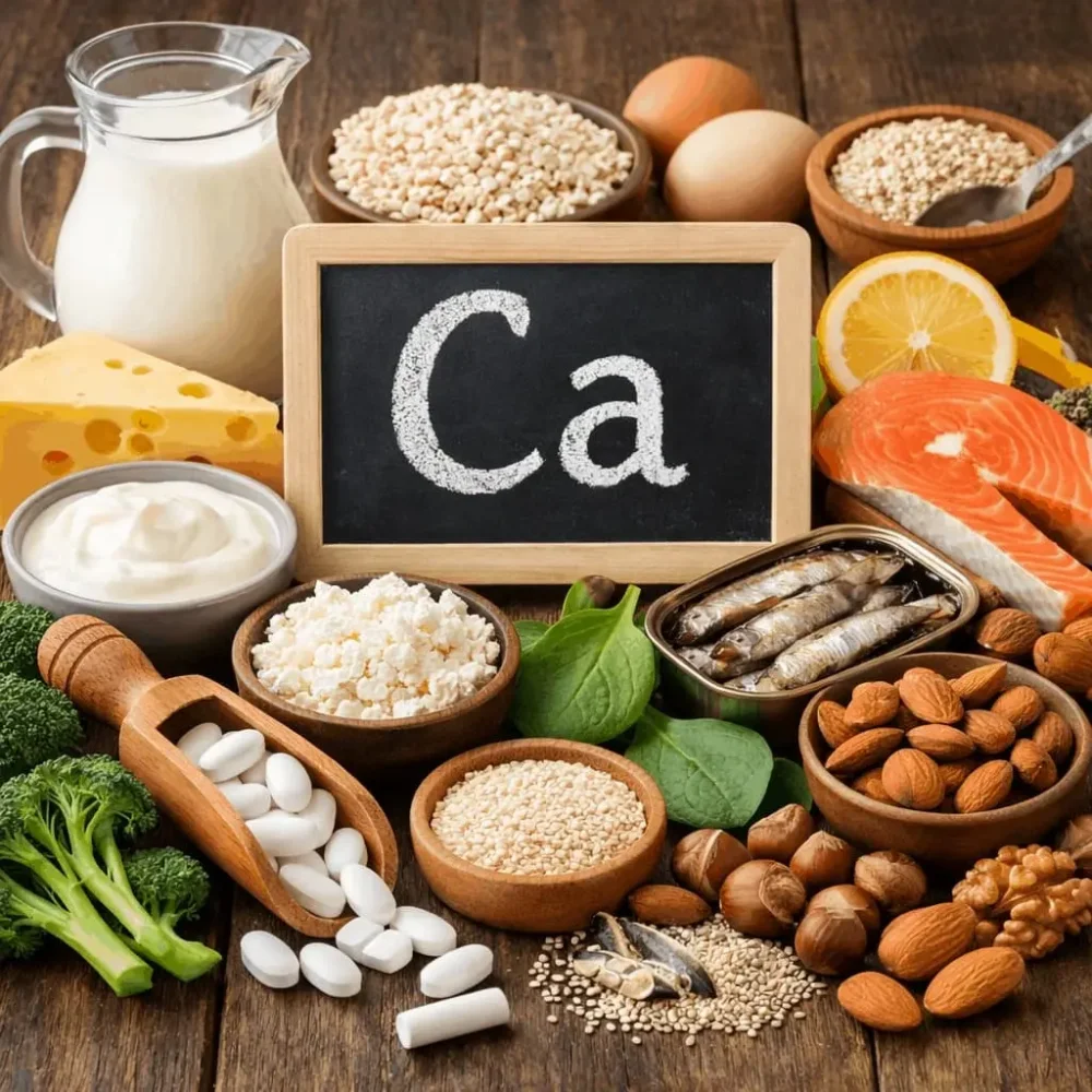 Potraviny bohaté na vápnik, napríklad mliečne výrobky, ryby, tofu a zelenina
