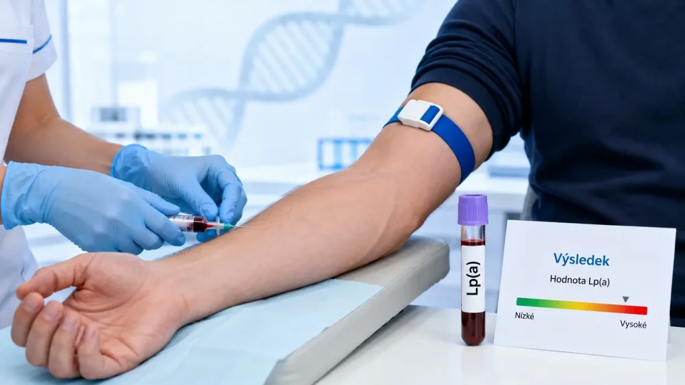 Krevní odběr a laboratorní výsledek lipoproteinu(a) jako dědičného rizikového faktoru